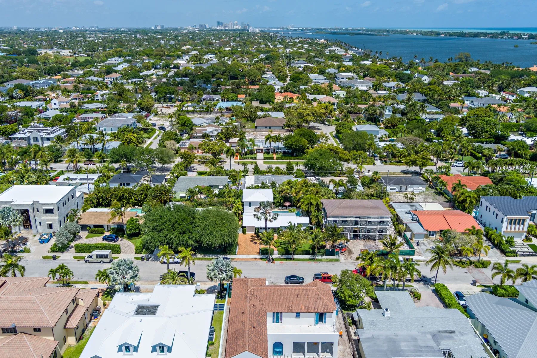 Aerial of South End neighborhood with Intracoastal in view